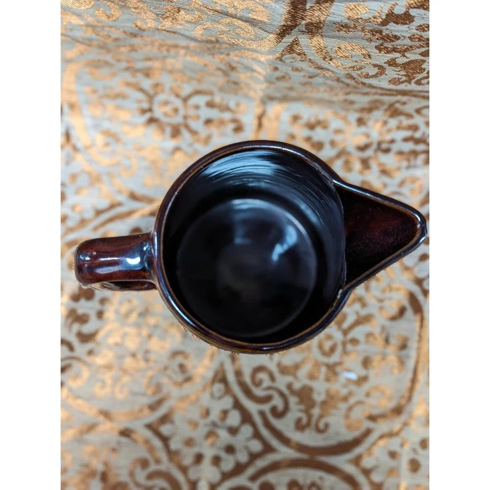 Vintage Marcrest Stoneware Brown Daisy Dot Water‎ Pitcher 8